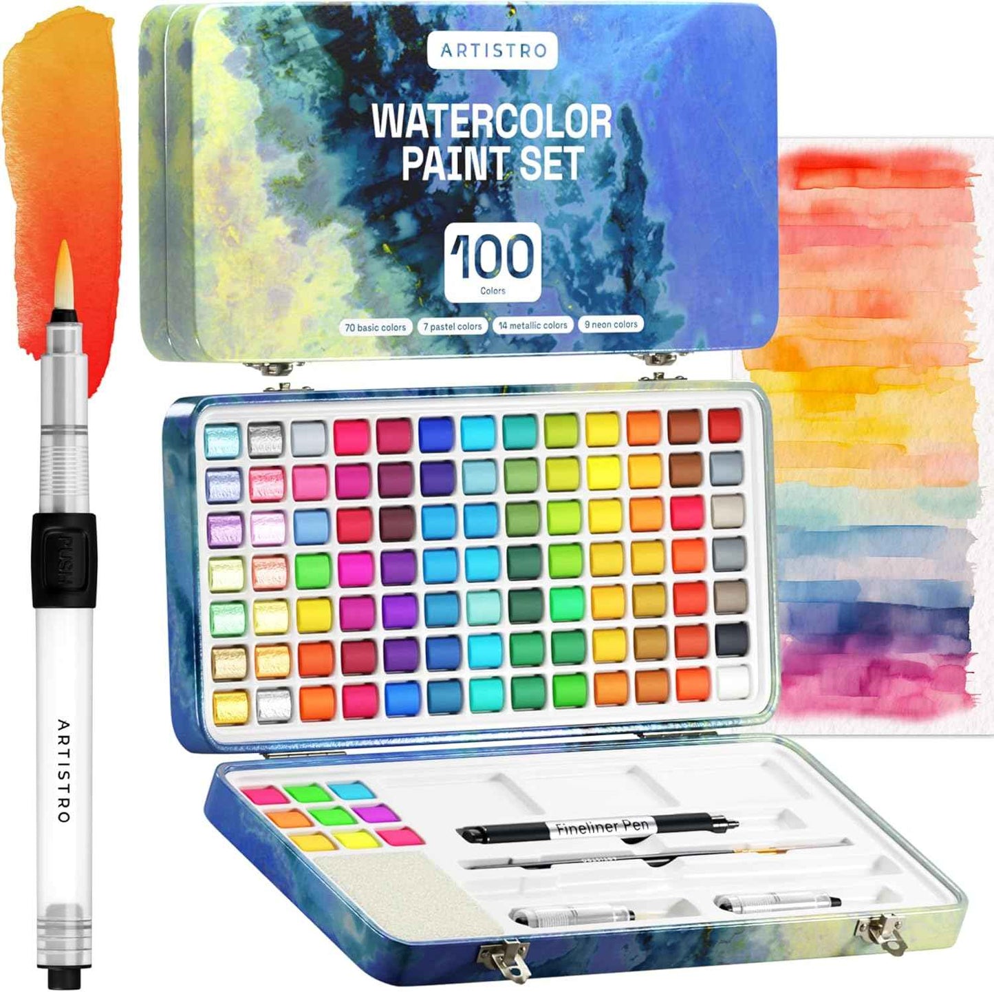 ARTISTRO Watercolor Paint Set - Portable Paint Kit - Perfect for Gifting to Adults, Teens, Tweens, & Kids
