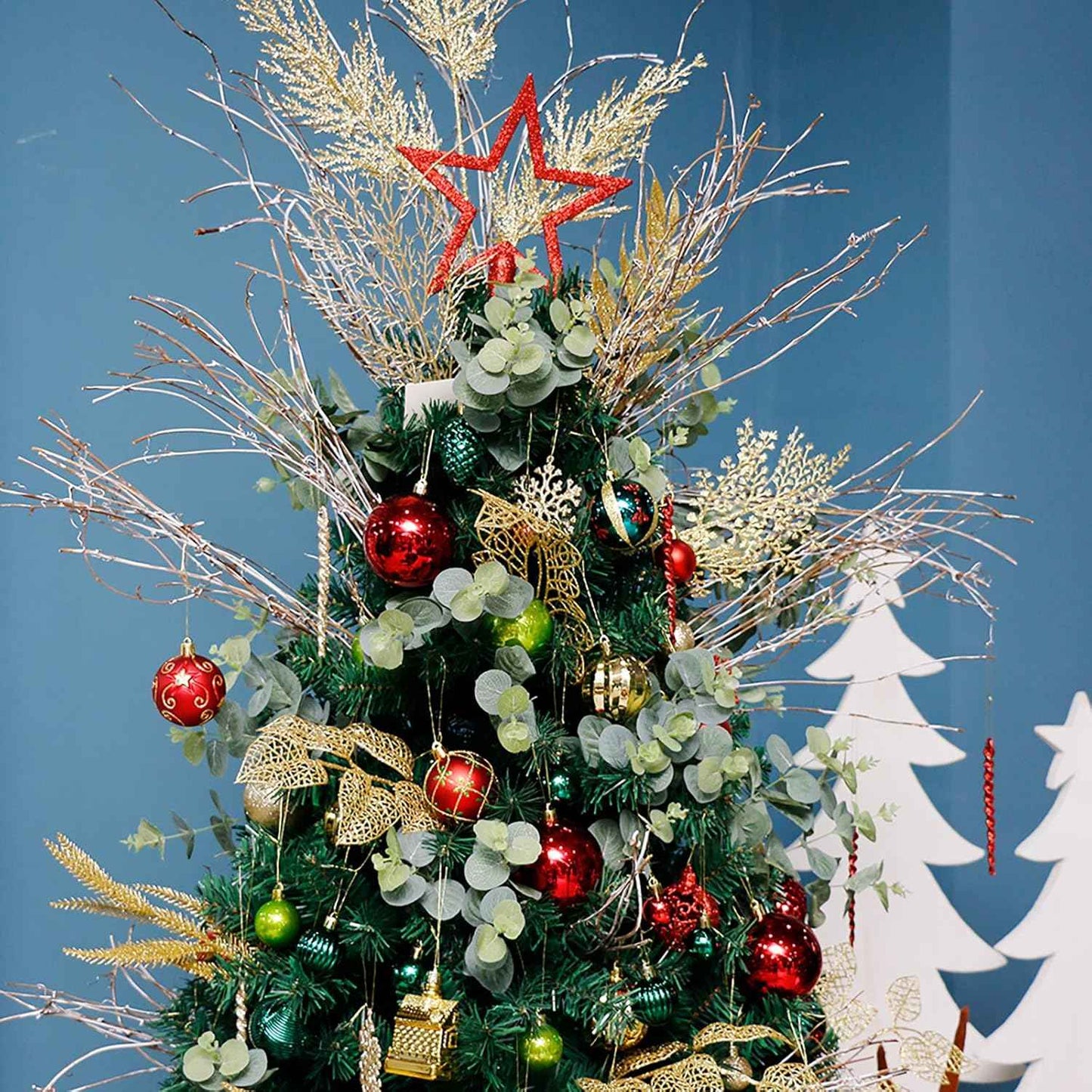 ROSELEAF 30ct 2.36" Shatterproof Christmas Tree Ornaments - Red, Green, Gold Plastic Hanging Balls - Christmas, Wedding And Engagement Occasion