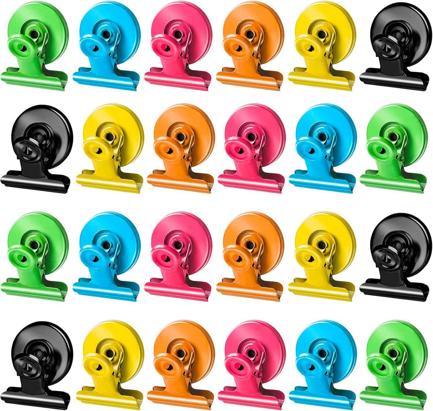 12pack Fridge Magnets Refrigerator Magnets Magnetic Clips Heavy Duty Detailed List Display Paper Fasteners on Home& Office& Teaching (Black, 12)