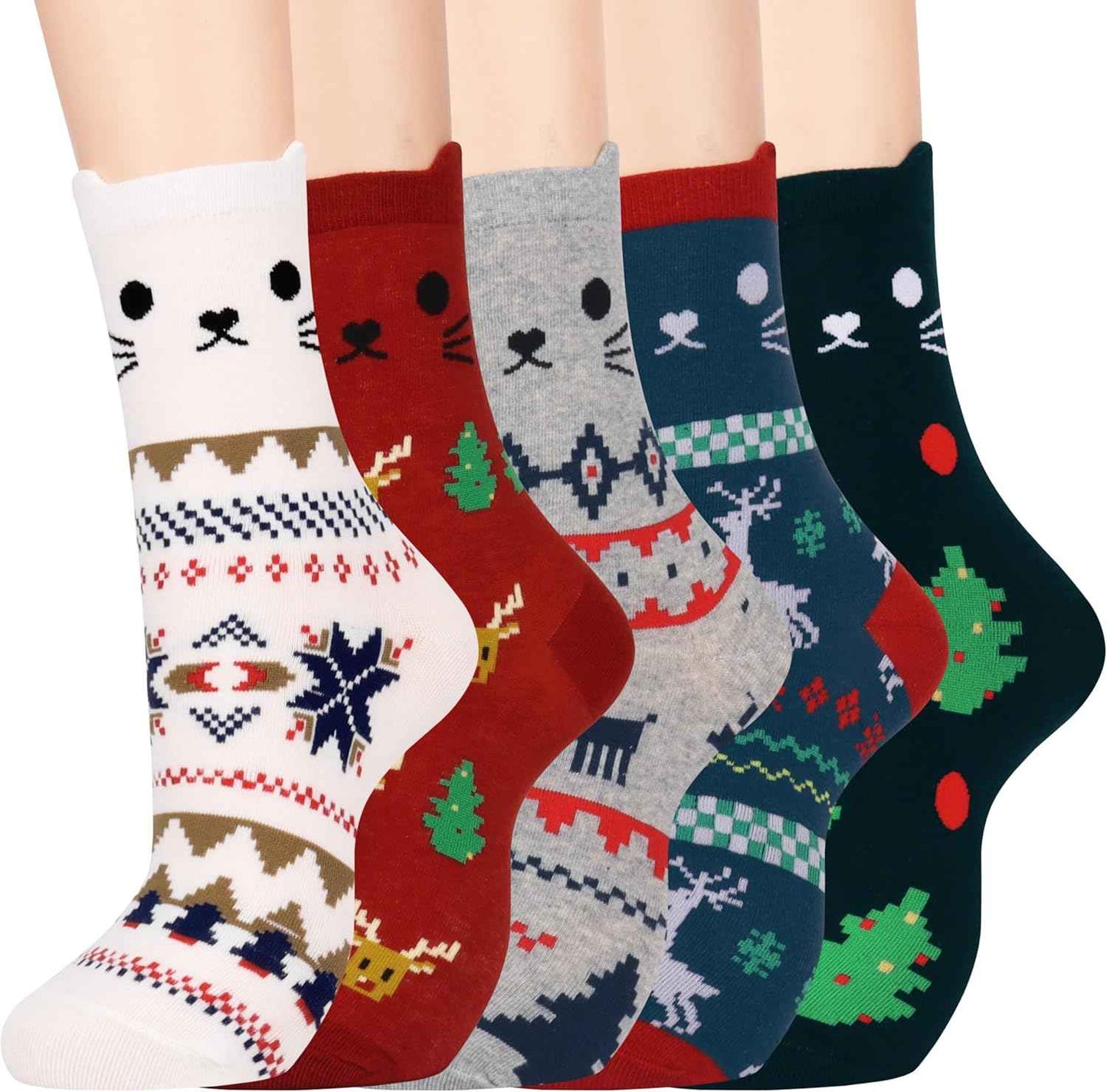 Jeasona Women's Cat Socks Cat Gifts Cute Animal Socks Dog Owl Gifts for Women