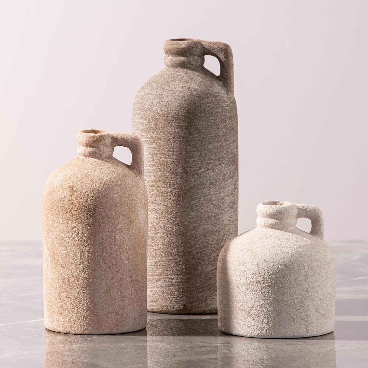 Ceramic Vase Home Table Decor - White Flower Vase Set of 3 Living Room Kitchen Decorations Farmhouse Modern Rustic Vases Decorative Centerpiece for Shelf Bedroom Office Bathroom Dining Coffee Desk