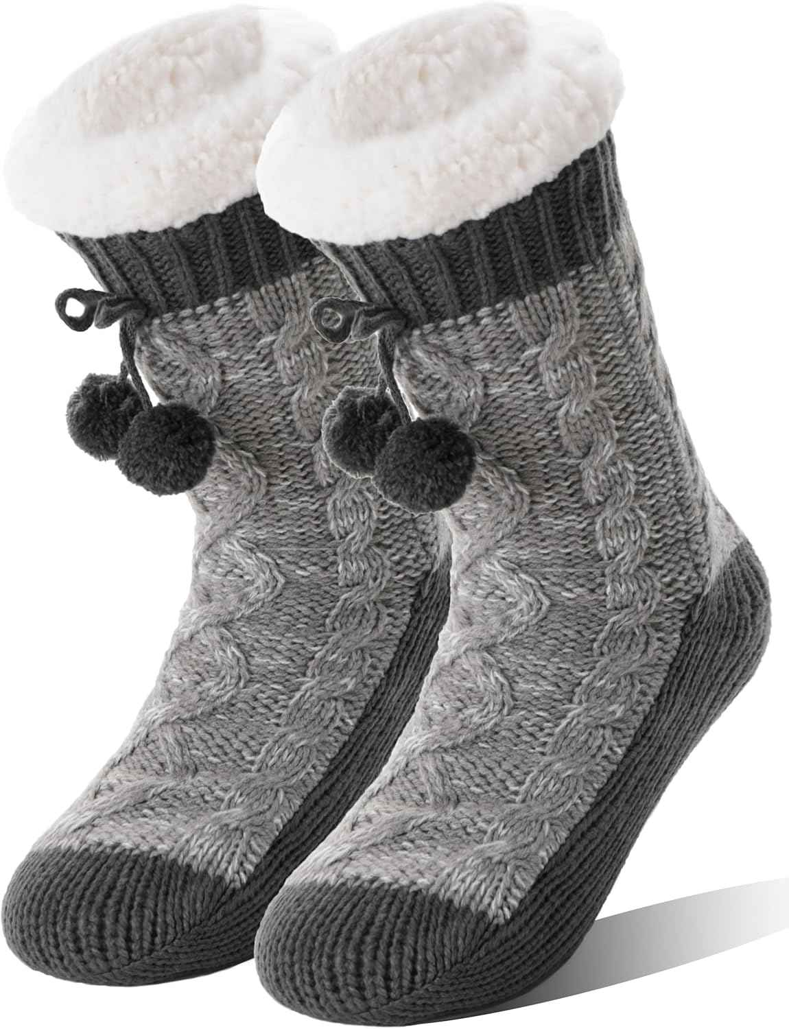 Womens Slipper Fuzzy Grips Socks Fluffy Winter Warm Thick Thermal Cozy Plush Non Slip Cabin Soft Fleece Socks | Warm, Cozy, Non Slip, Fluffy, Soft, Plush, Fleece, Thermal, Thick, Winter