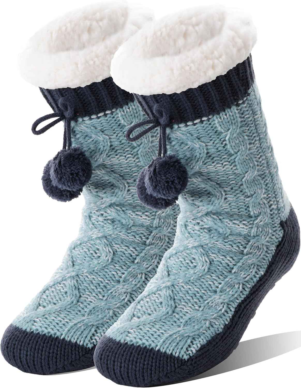 Womens Slipper Fuzzy Grips Socks Fluffy Winter Warm Thick Thermal Cozy Plush Non Slip Cabin Soft Fleece Socks | Warm, Cozy, Non Slip, Fluffy, Soft, Plush, Fleece, Thermal, Thick, Winter