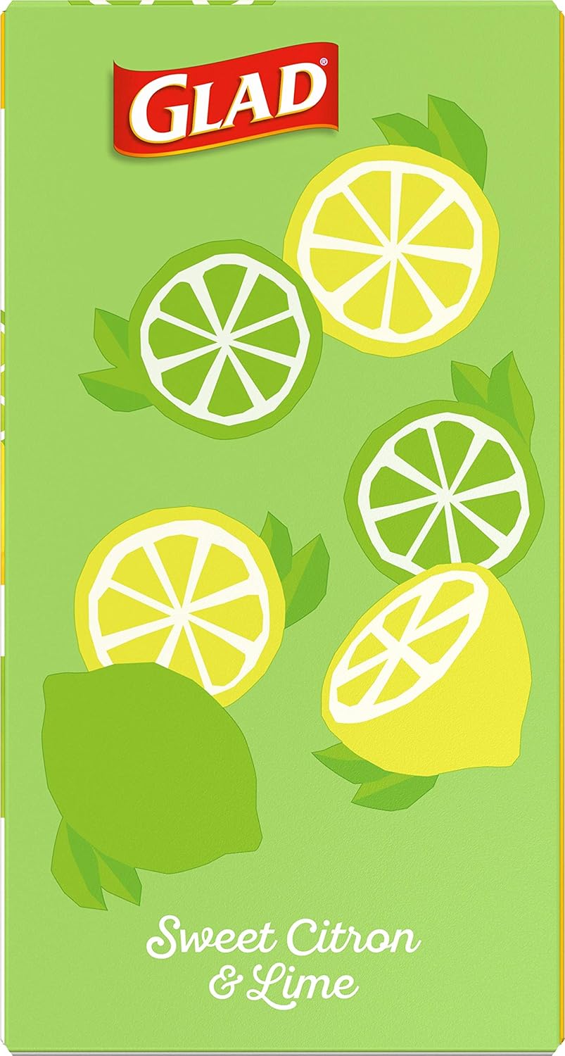 Glad Small Trash Bags 4 Gallon, Febreze Sweet Citron & Lime Garbage Bags, Odor Resistant with Drawstring, 80 Count - Rayz Mart