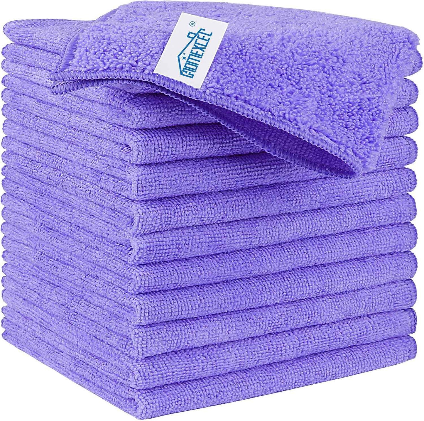 HOMEXCEL Microfiber Cleaning Cloth, Kitchen Towels 12 Pack, Lint Free, Scratch-Free, Highly Absorbent, Reusable Dish Towels for Kitchen and Household