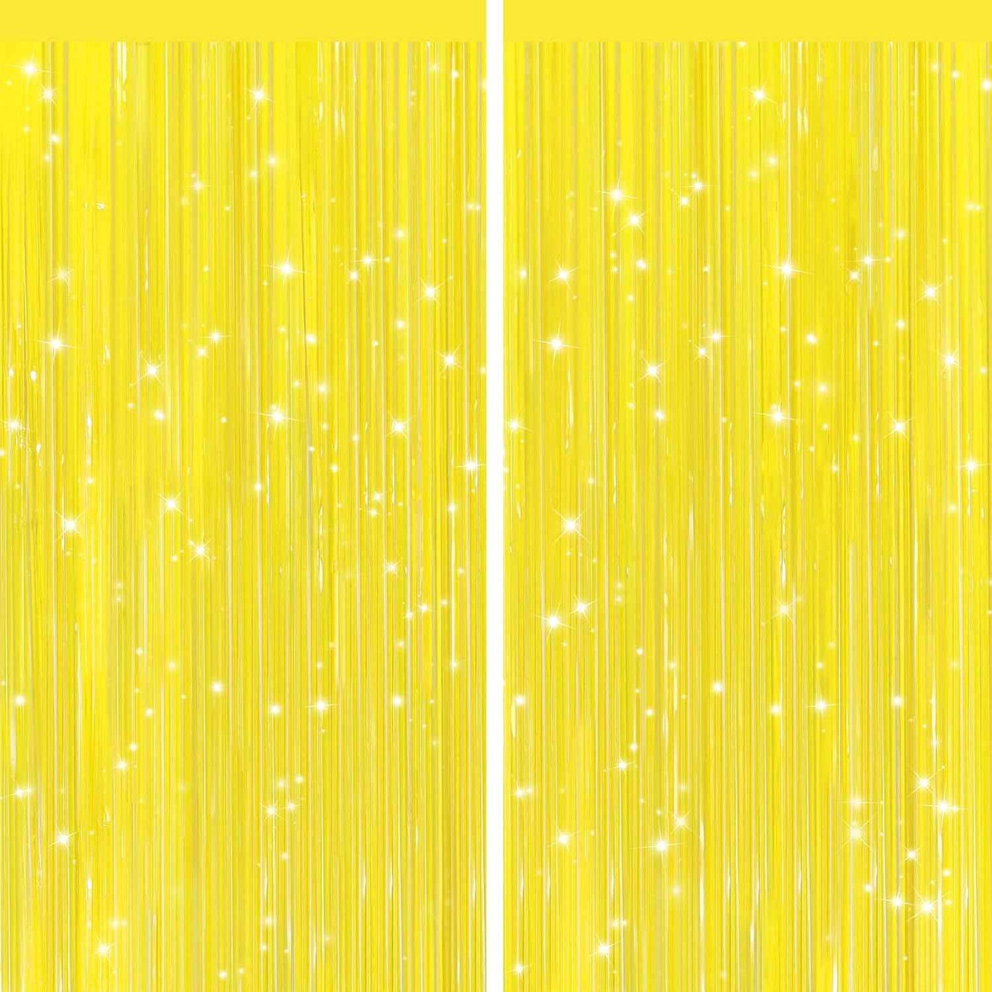 GCB 2Pack Black Metallic Tinsel Foil Fringe Curtains, Black Foil Curtain Backdrop, Photo Booth Props for Birthday Wedding Baby Shower Bachelorette Xmas Celebration Party Decorations Door Streamers