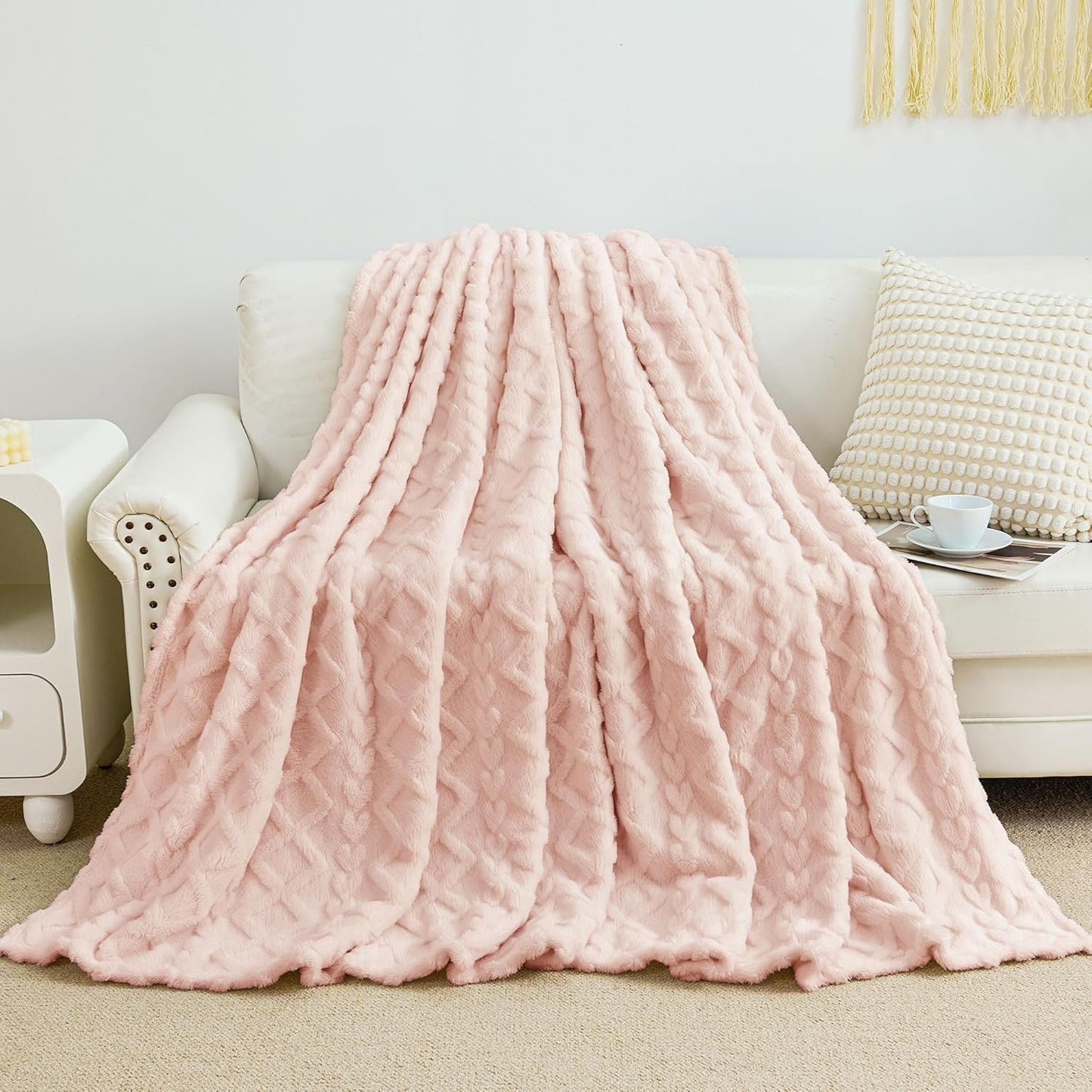 Aganear Fleece Throw Blanket - Cozy Soft Lightweight Fuzzy Throw Blanket for Women Portable Throw Blankets for Couch, Warm Present for Birthday, Christmas, Halloween, Housewarming(50"x60", Khaki) - Rayz Mart