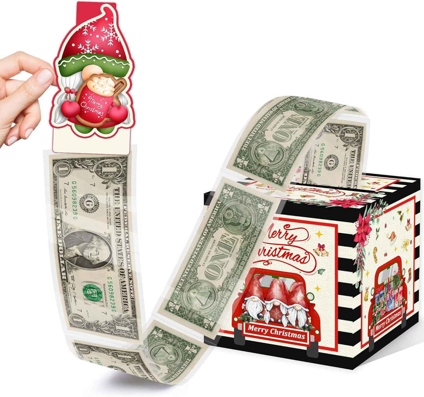 Christmas Party Gifts, Christmas Money Box for Cash Pull, Christmas Money Pull Box with Snowman Card and Transparent Bags, Christmas Money Pull Box, Christmas Money Pull Box for Kids Adults