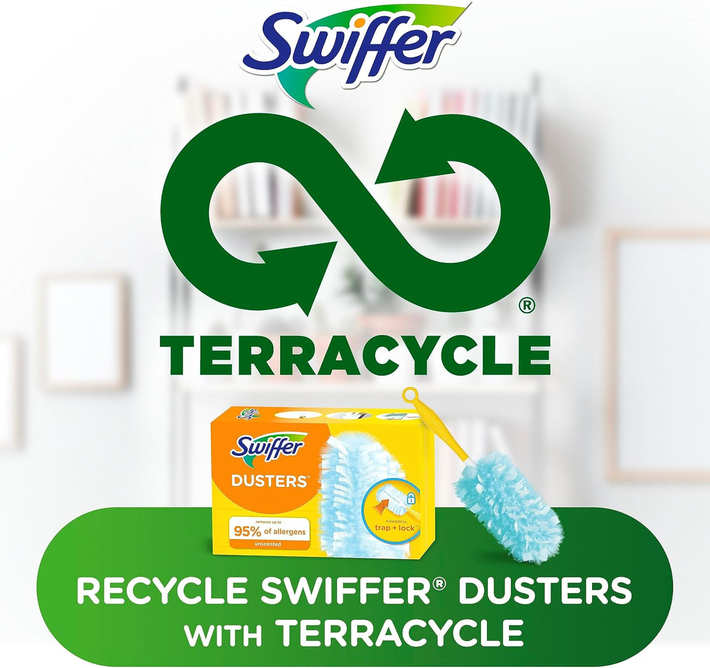 Swiffer Dusters Refill for Cleaning, Made by SWIFFER, Feather & Microfiber Duster Disposable Alternative, for Dusting Furniture, Blinds, Ceiling Fans, Walls, Helps Remove Allergens, Unscented, 18ct - Rayz Mart
