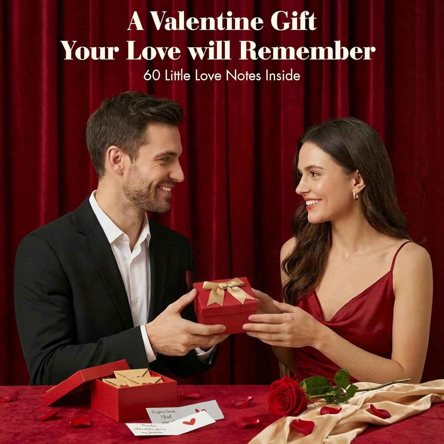 60 Mini Love Notes With Envelopes - Valentines Day Gifts For Him, Her, Boyfriend, Girlfriend - Valentines Gift For Husband, Wife - Anniversary Birthday Christmas I Love You Gifts For Couples