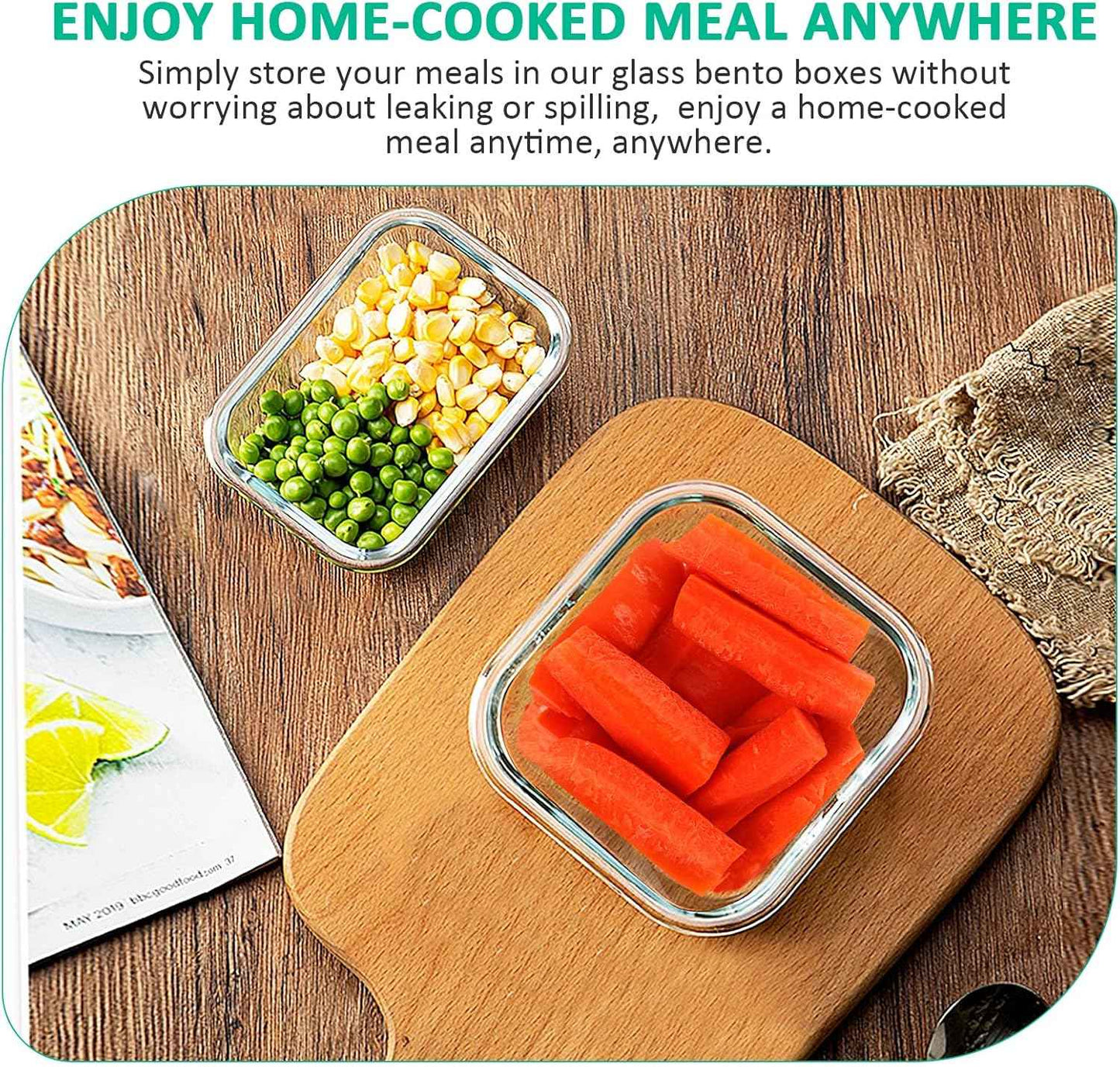 KOMUEE 24 Pieces Glass Food Storage Containers Set,Meal Prep Containers-Stackable Airtight Glass Storage Containers with lids,Freezer, Microwave, Oven Safe,Gray