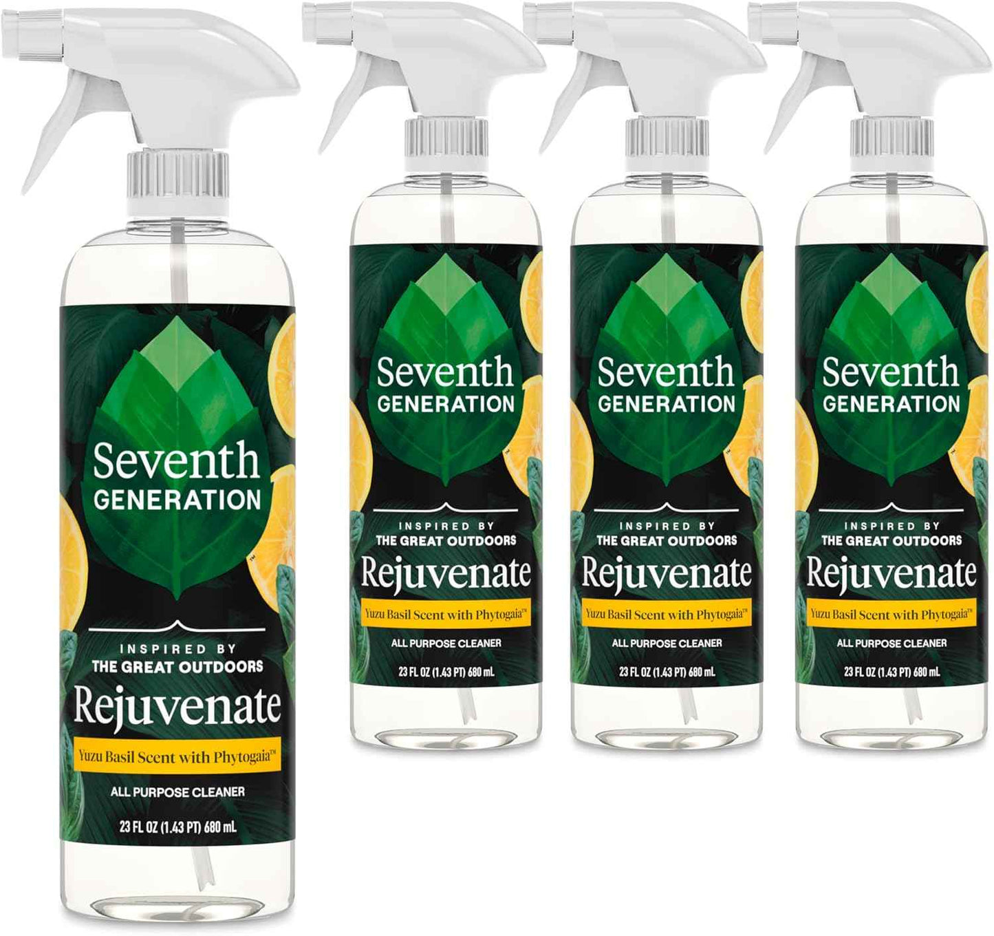Seventh Generation All Purpose Cleaning Spray Surface Cleaner Lemon Chamomile scent Cuts Grease 23 oz, Pack of 4