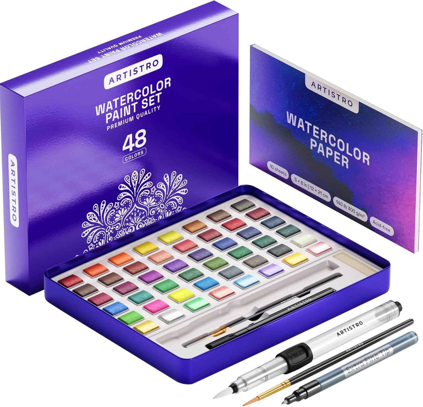 ARTISTRO Watercolor Paint Set - Portable Paint Kit - Perfect for Gifting to Adults, Teens, Tweens, & Kids