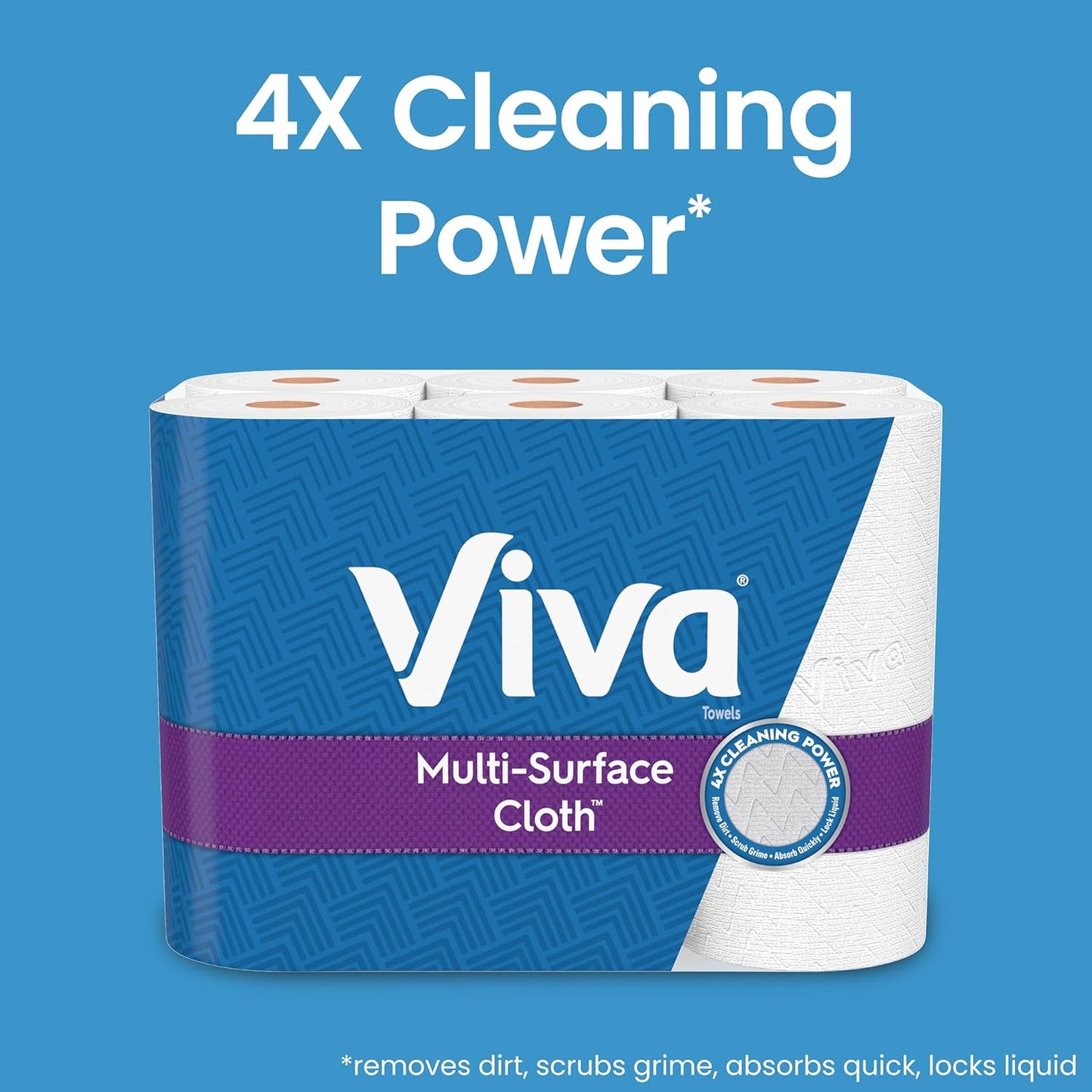 Viva Multi-Surface Cloth Paper Towels, Task Size - 12 Super Rolls (2 Packs of 6) - 81 Sheets Per Roll - Rayz Mart