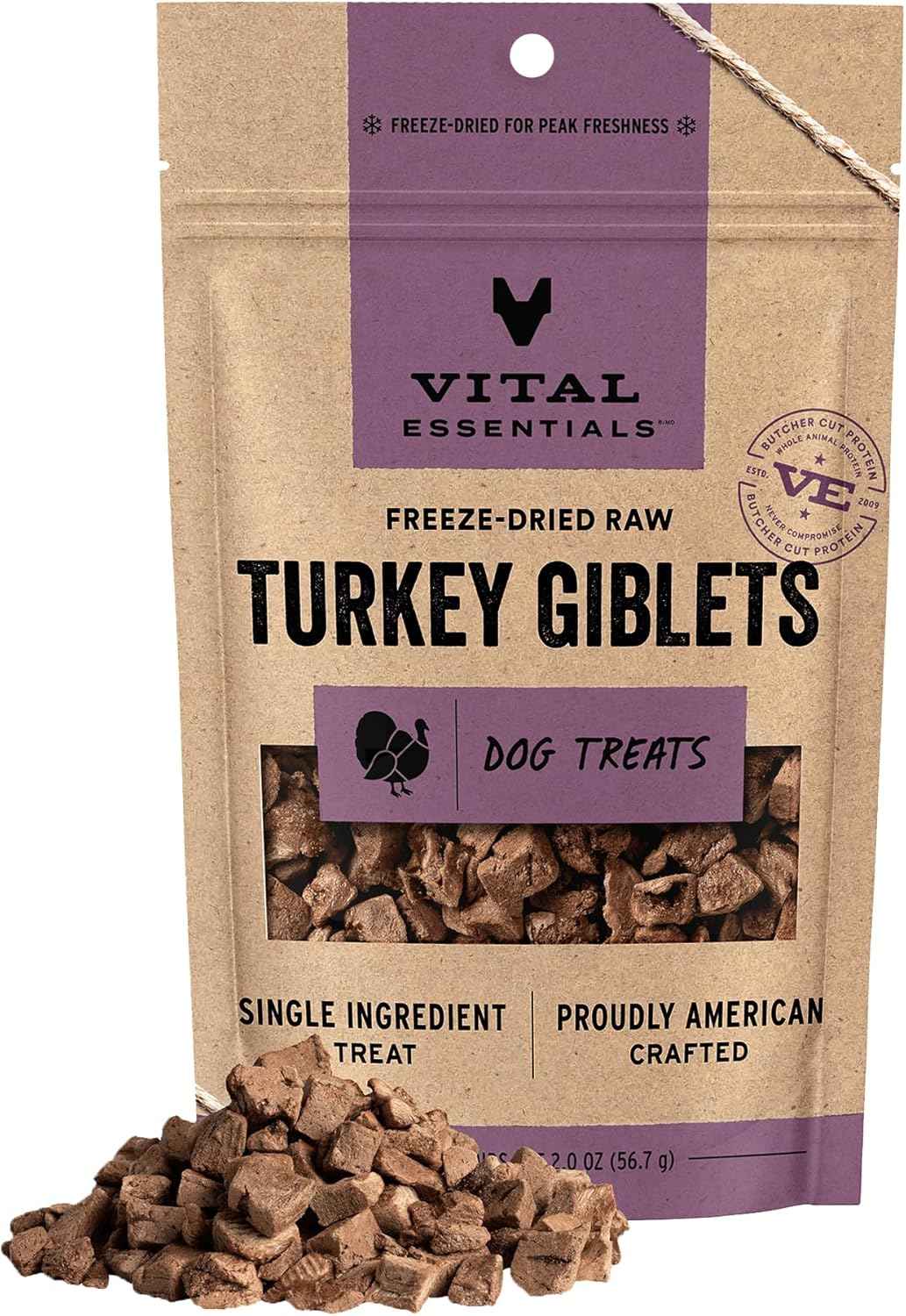Vital Essentials Single Ingredient Beef Liver Dog Treats, 2.1 oz | Freeze-Dried Raw | Premium Quality High Protein Training Treats | Grain Free, Gluten Free, Filler Free