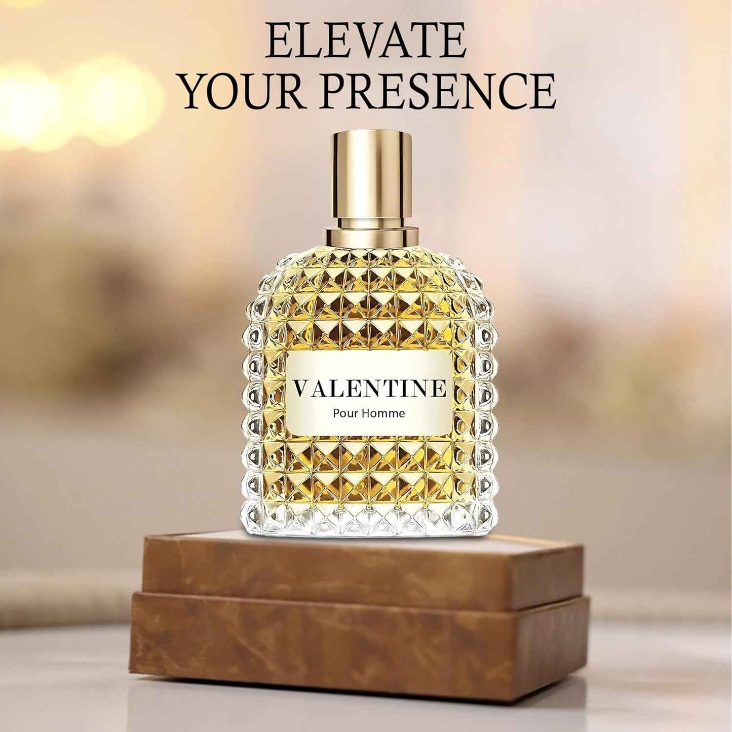 Valentine Pour Homme Men Cologne 3.4 Fl Oz Eau de Parfum Natural Spray Long Lasting Cedarwood, Mimosa Fragrance for Men Daily Used