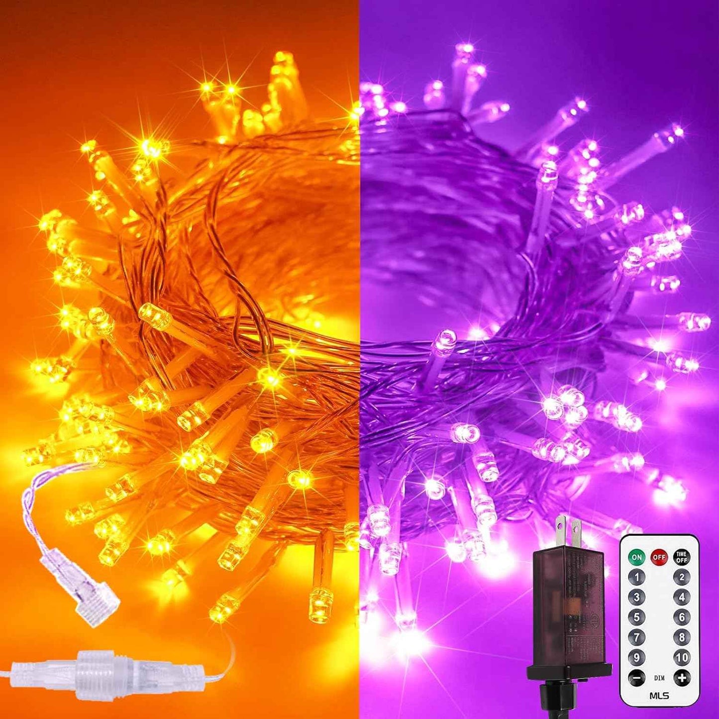 Connectable 200 LED Christmas String Lights, 66FT Warm White Indoor/Outdoor Waterproof Fairy Lights with Timer, 13 Lighting Modes, Clear Wire Plug-In Décor
