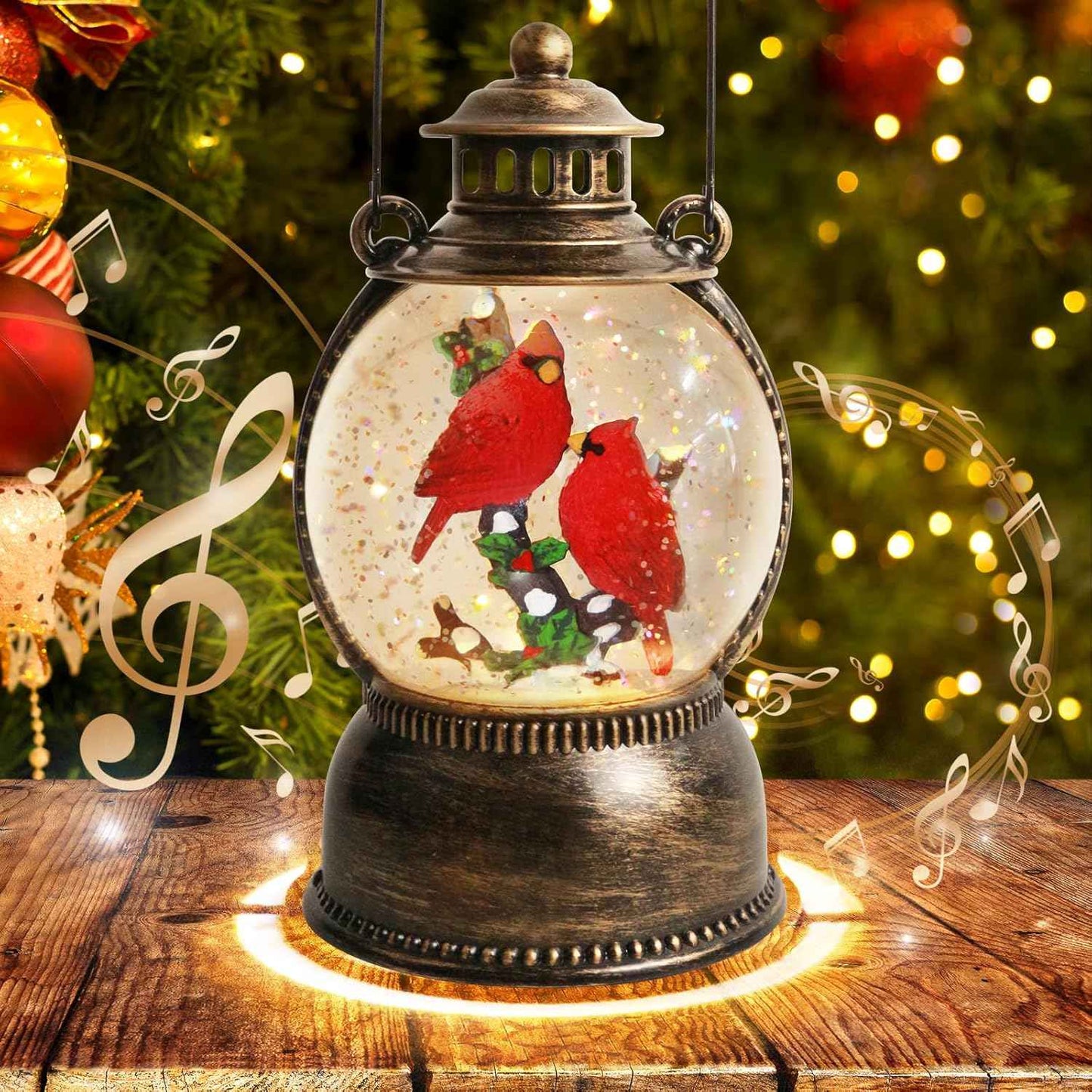 Valentine Day Red Truck Snow Globe Musical Decor,Valentines Day Couple Red Truck Light Up Snow Globe 6H Timer, USB/Battery Operated,Valentines Day Gifts for Her, Teacher, Girls