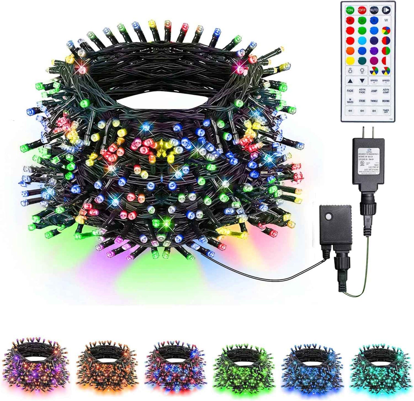 TW SHINE 200 LED Christmas Lights, 66FT Warm White Outdoor Plug-In String Lights with 8 Modes, Waterproof Holiday Décor