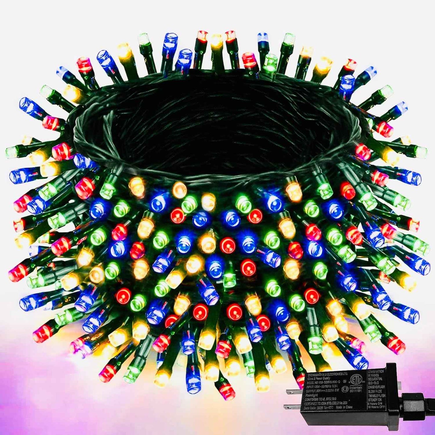 Upgraded 75.8 FT 200 LED Christmas String Lights Outdoor/Indoor, Timer & Memory Function & 8 Modes, Extendable Green Wire Waterproof Fairy String Lights for Xmas Tree Holiday Party Garden (Warm White)