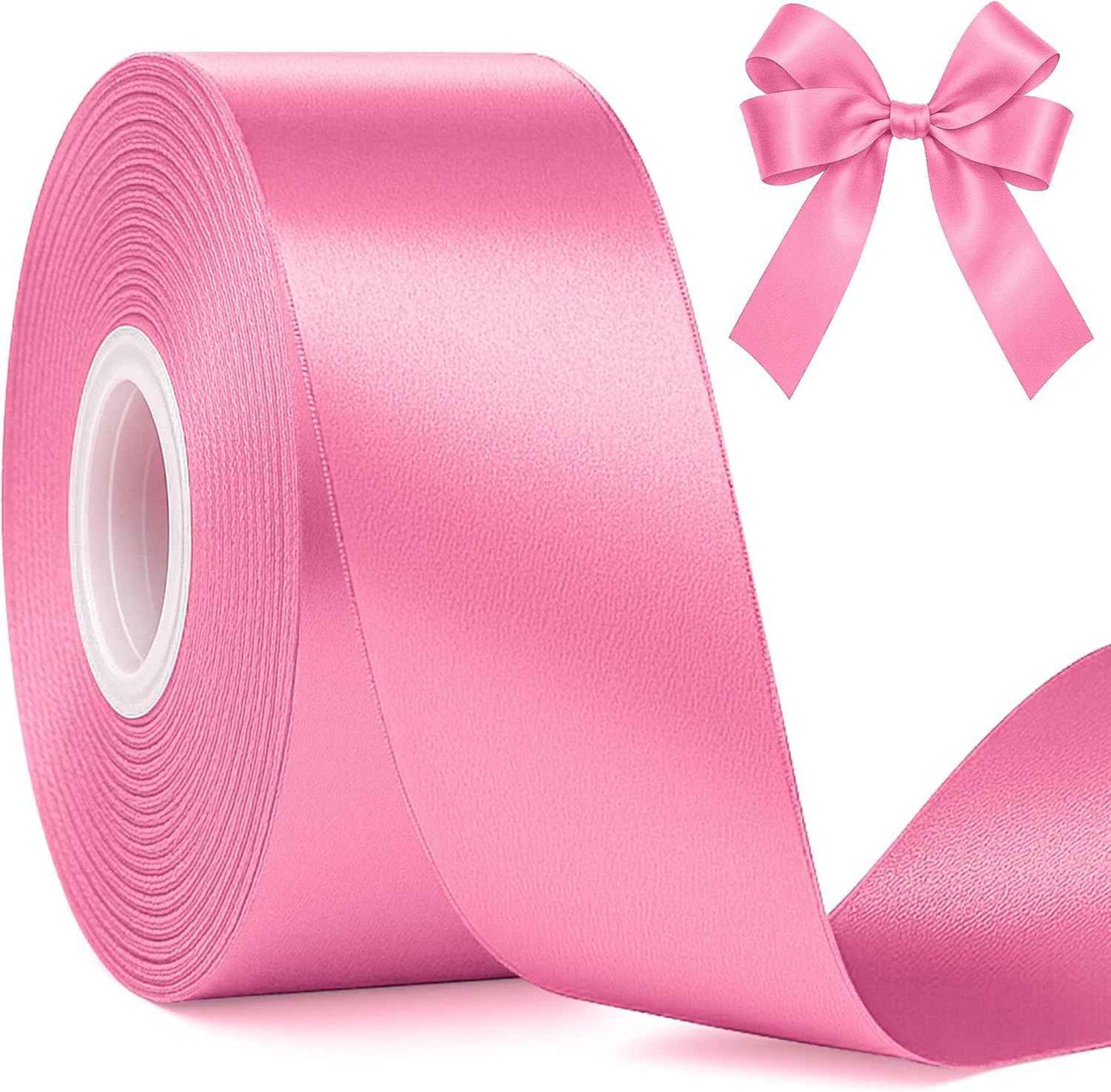 Fullive Red Ribbon 1 1/2 Inch, 30 Yards Red Ribbon for Gift Wrapping, Polyester Satin Christmas Ribbon for Wedding Xmas Tree Valentines Day Decorations DIY Bows Wrapping Bouquet Floral Arrangements