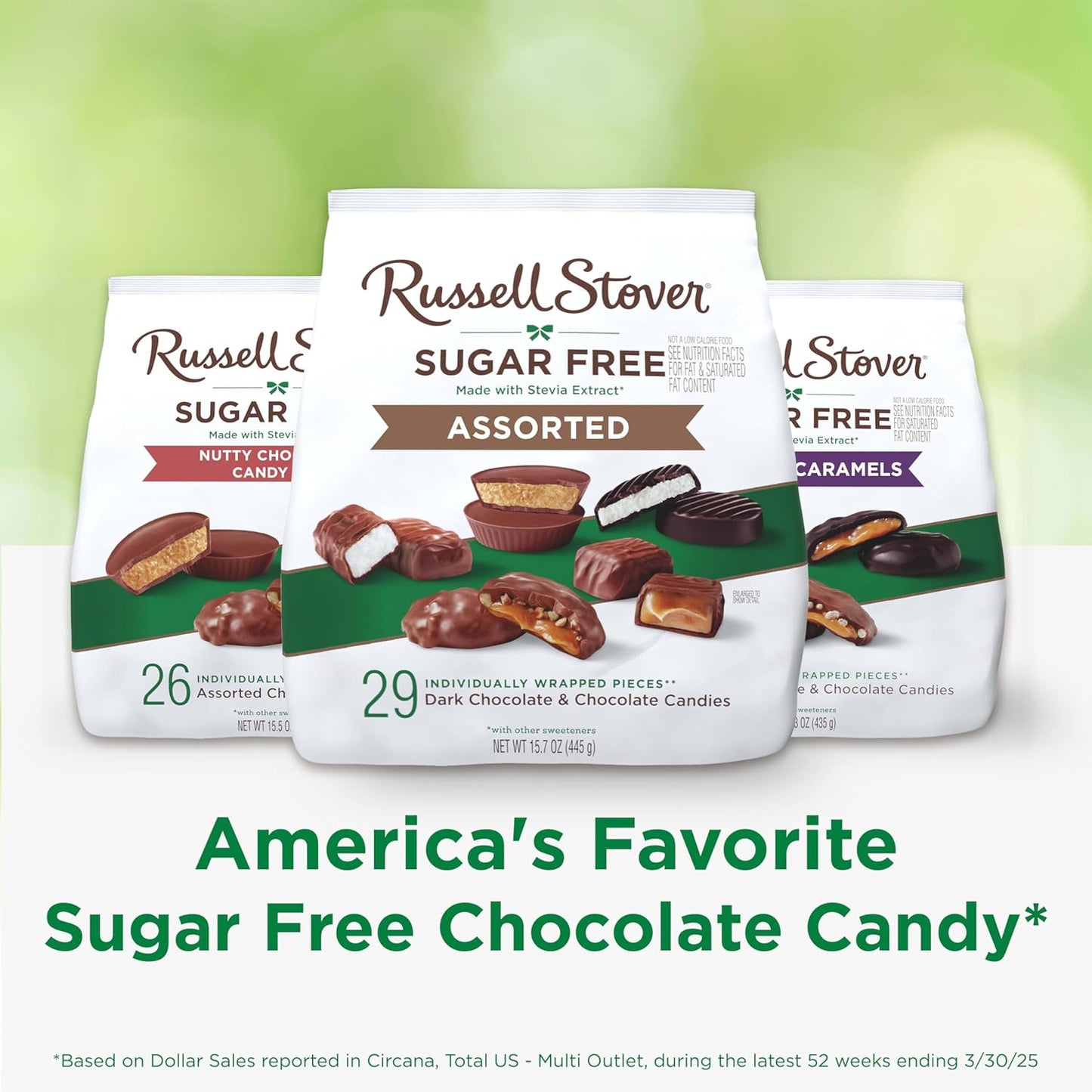 RUSSELL STOVER Sugar Free Assorted Chocolate Candy, 15.7 oz. bag