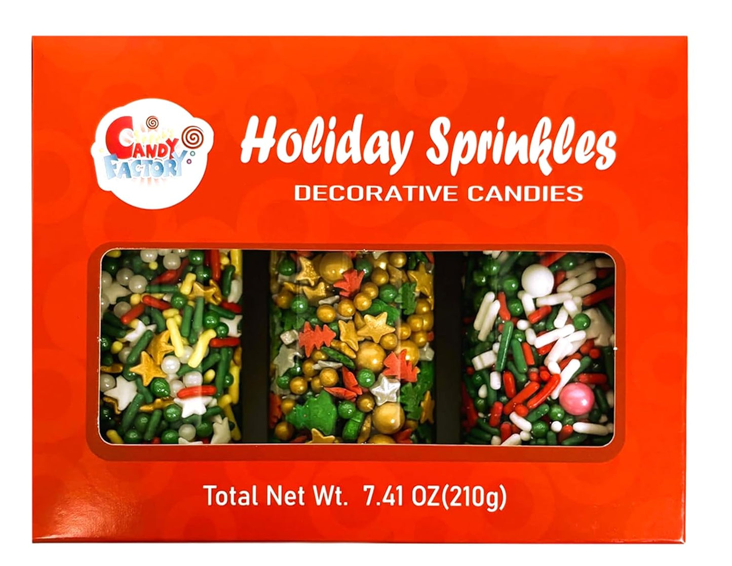 Holiday Sprinkles Set 12 Count 11.85 Oz Different Types in Box, Cake - Cookies Sprinkles For Christmas-Party, Kosher,Jimmies, Stars, Nonpareils and more