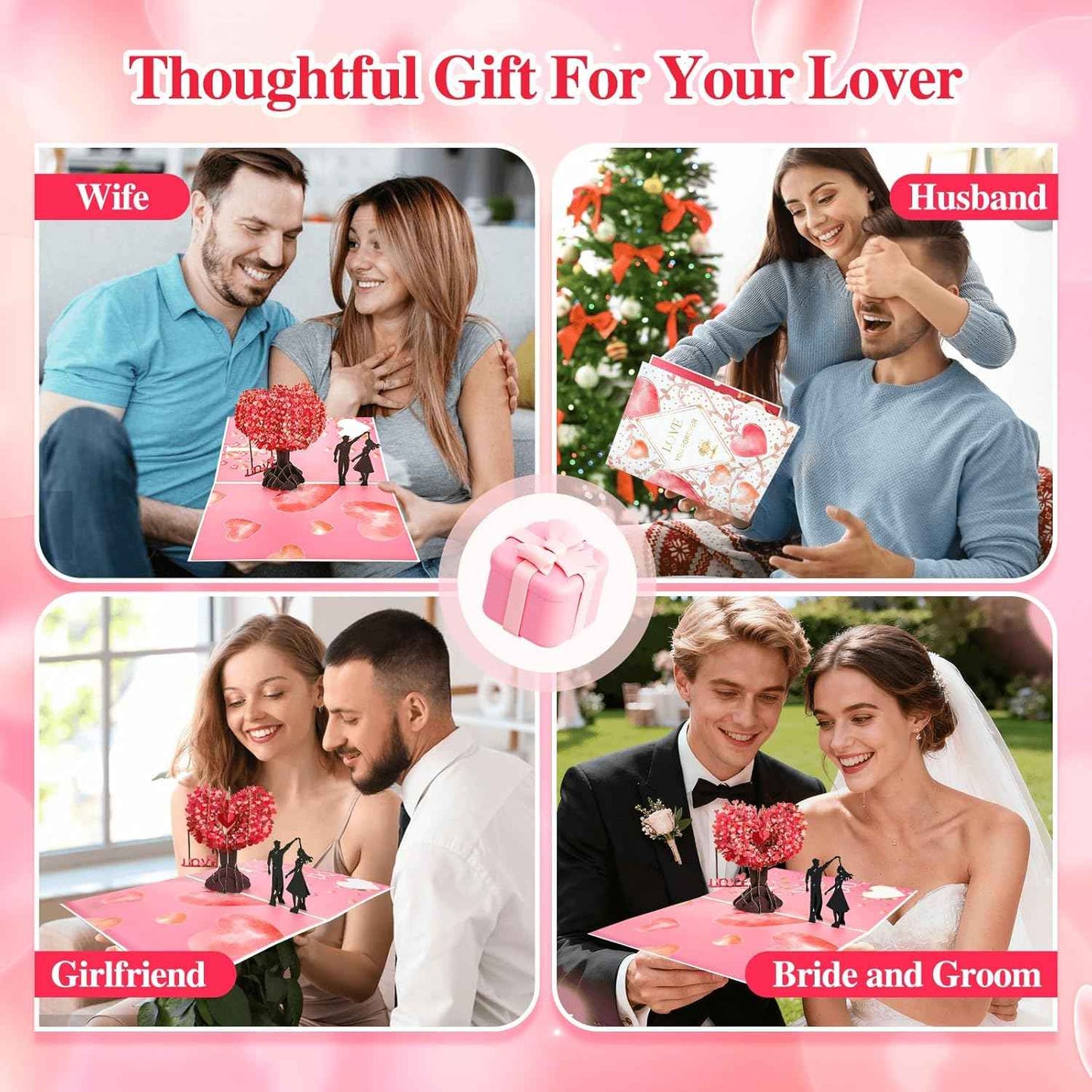 3D Pop Up Anniversary Card, I Still Do Love Tree Hearts Couple Wedding Card for Her, Wife, Husband, Him, Girlfriend, Romantic Love Letter Gift for Wedding, Anniversary, Valentines, Birthday