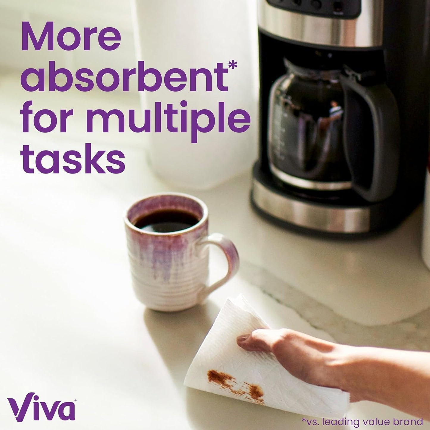 Viva Multi-Surface Cloth Paper Towels, Task Size - 12 Super Rolls (2 Packs of 6) - 81 Sheets Per Roll - Rayz Mart