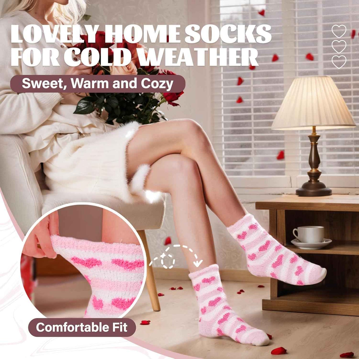 Anlisim Fuzzy Socks for Women, Soft Comfy Cozy Fluffy Thick Winter Warm Fleece Slipper Socks