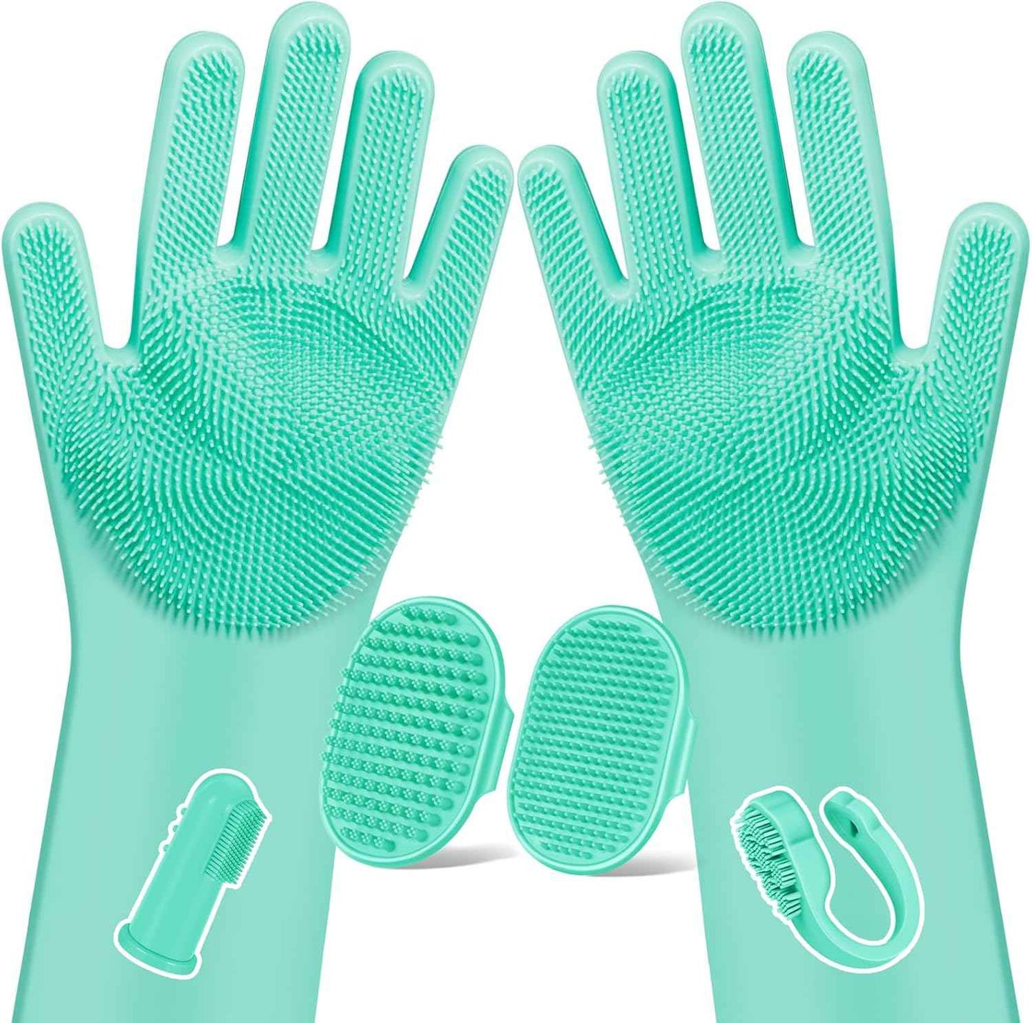 6PCS Pet Grooming Kit for Dogs,Cats and Horses | Dog Washing Gloves | Dog Bath Brush | Dog Bath Gloves | Dog Shampoo Brush | Pet Grooming Gloves | Dog Bath Supplies (Navy Blue)