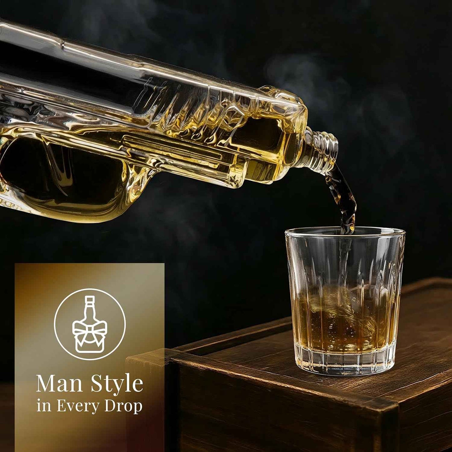 Whiskey Decanter Set with 2 Shot Glasses – Valentine's Gift, Retirement & Birthday Gift for Him – Gift for Men Who Have Everything – Dad, Husband, Groomsmen – Scotch, Bourbon, Liquor, Vodka Dispenser