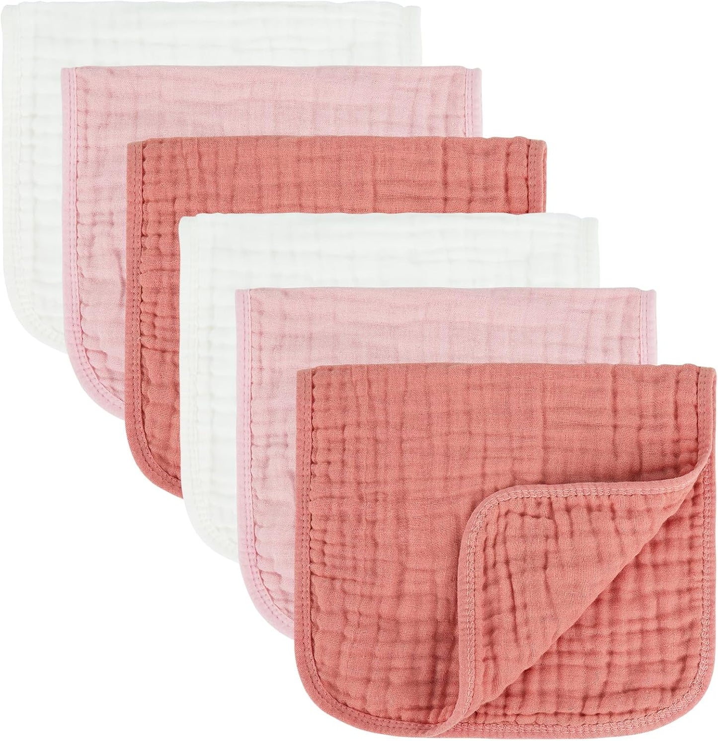 Muslin Burp Cloths 100% Cotton Baby Burp Cloths Soft, Absorbent 10x20 inches for Girls and Boys Baby Essentials