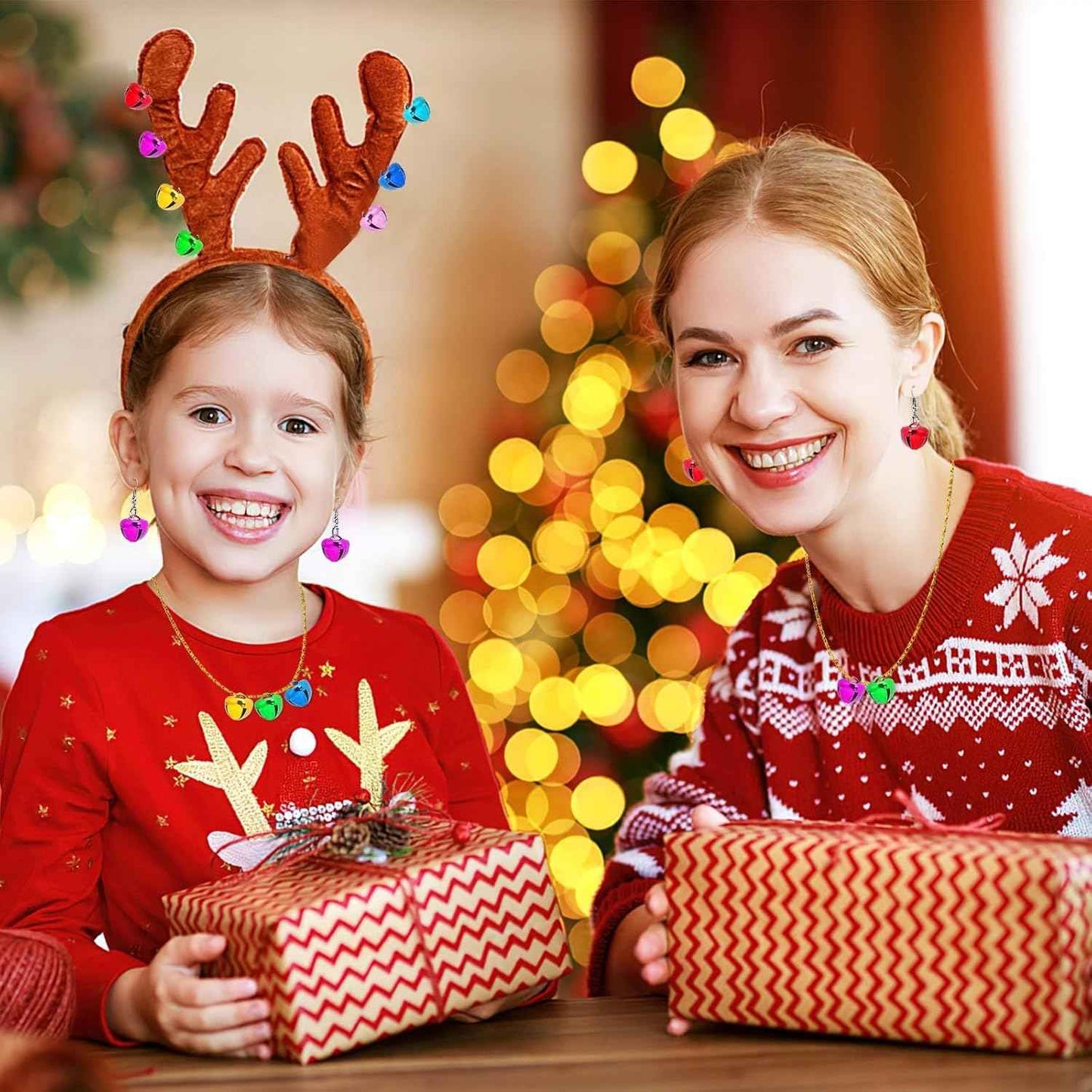 Augshy 120 Pieces Multicolour Jingle Bells, 2/5 Inch Craft Bell Bulk for Christmas Home and Pet Decorations Xmas Decor Party Favors Supplies