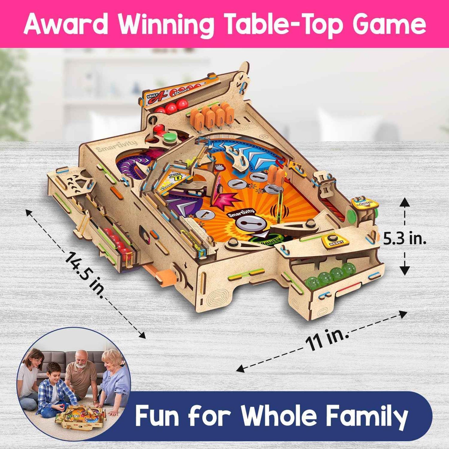 Smartivity DIY Pinball Machine for Kids 8-14 Years Old | Global Award Winning Arcade Game | Build Your Own Pinball I Birthday Gift for Smart Kids | STEM Toy for Boys & Girls