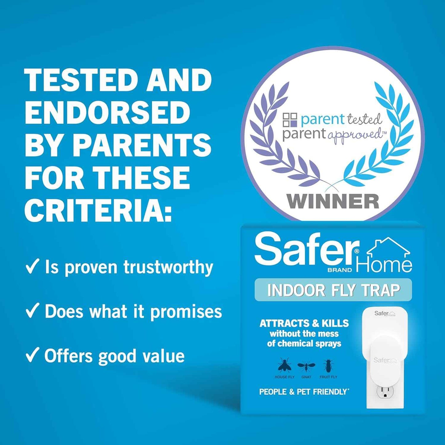 Safer Home Indoor Plug-In Fly Trap - SH502 - Effective Fruit Fly Traps for Indoors, Gnat Traps for House Indoor, 400 Sq Ft Protection - Style: 1 Device + 2 Glue Cards