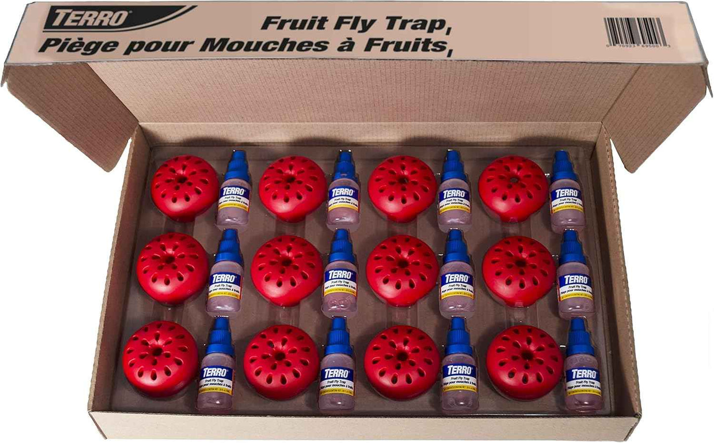 Terro Fruit Fly Traps for Indoors (6 Pack) + 270 Days of Lure Supply