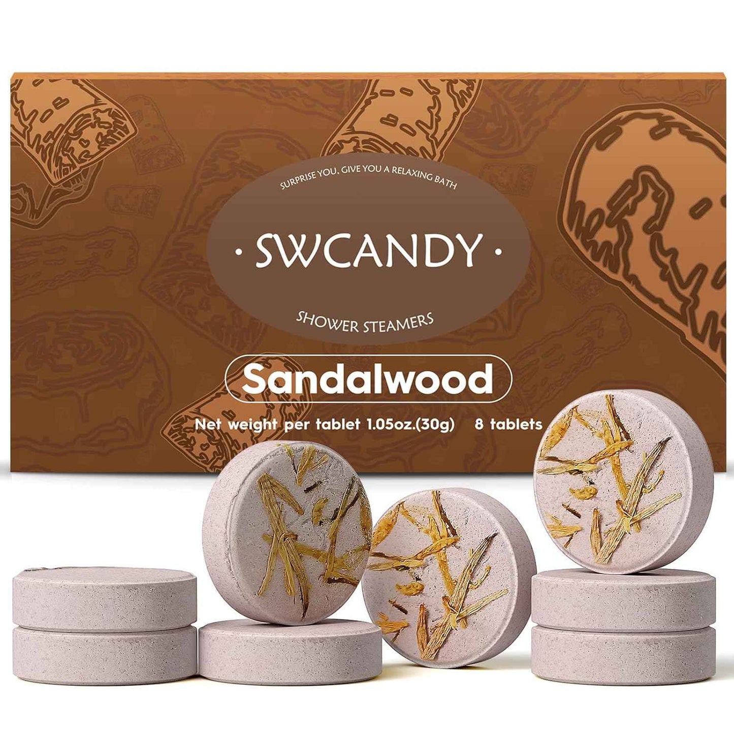 Shower Steamers Aromatherapy Birthday Gifts for Women - SWCANDY 8 Pcs Stocking Stuffers White Elephant Gifts for Adults Mom Men Teen Self Care with Natural Essential Oils Relaxation Home SPA Christmas