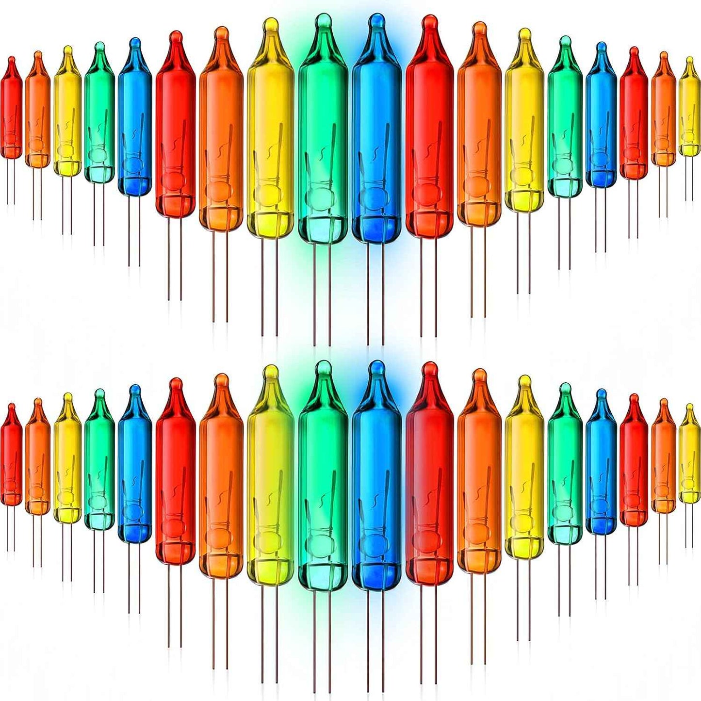 Mudder 100 Pcs Mini Christmas 2.5 Volt Replacement Light Bulbs for Christmas Trees Decorative Light Supplies Indoor Outdoor Xmas Decor, 0.17 Ampere, 0.42 Watt (Clear)