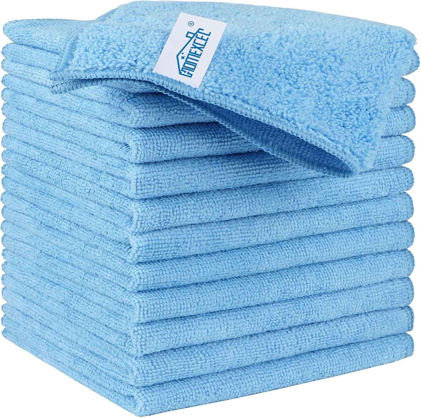HOMEXCEL Microfiber Cleaning Cloth, Kitchen Towels 12 Pack, Lint Free, Scratch-Free, Highly Absorbent, Reusable Dish Towels for Kitchen and Household