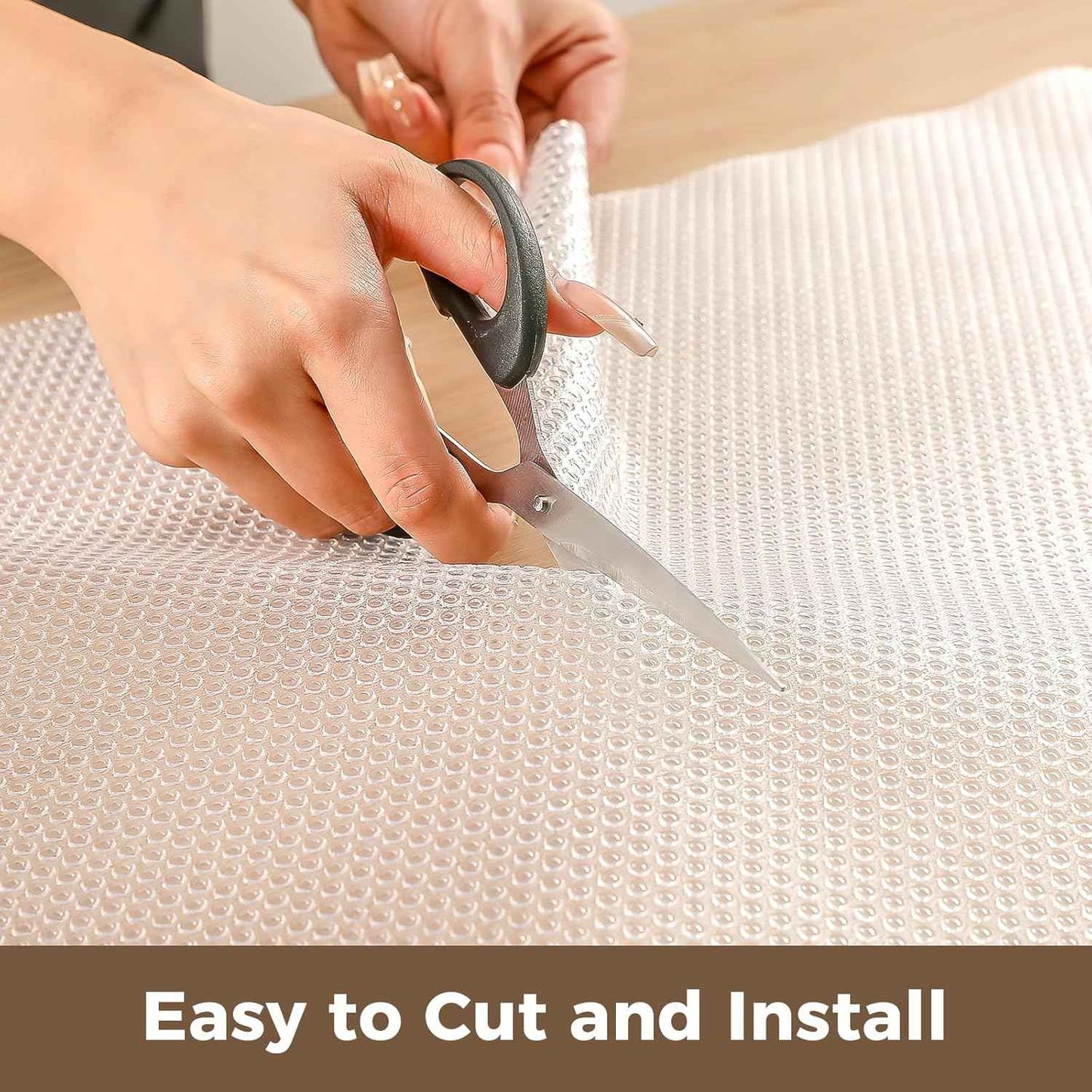 100% EVA clear non adhesive shelf liner, 24" x 360", waterproof non slip for kitchen cabinet drawer pantry