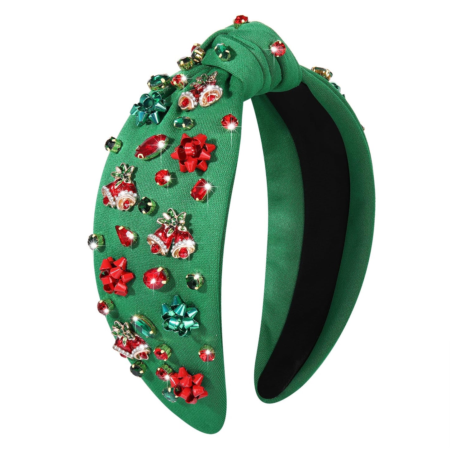 MOLOCH Christmas Headband for Women Christmas Tree Bow Snowflake Knotted Headband Jeweled Crystal Xmas Head Band Xmas Decorations Gifts