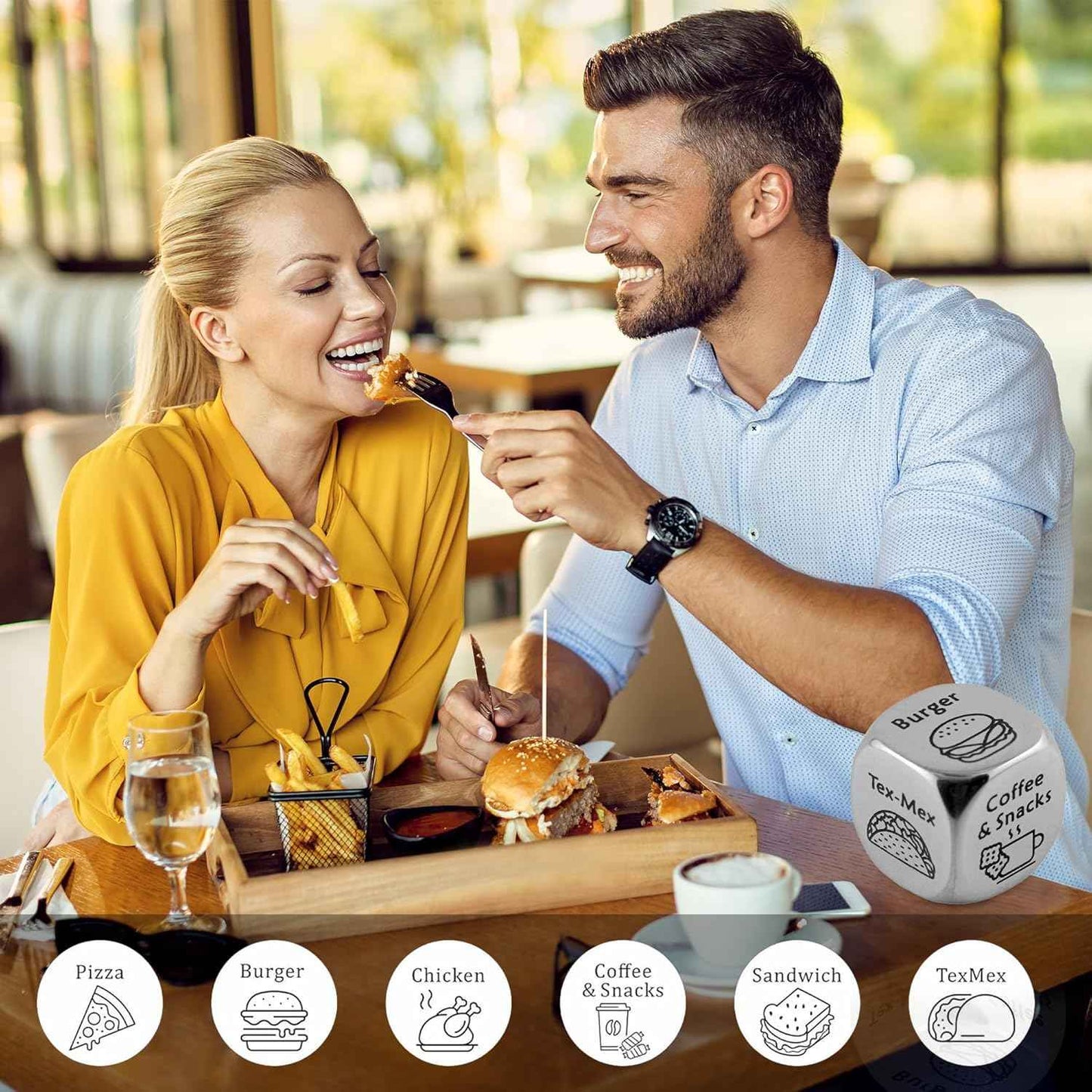 Birthday Anniversary Wedding Gifts for Women Men Him Her, Stainless Steel Food Decider, Couple Boyfriend Girlfriend Date Night Gift for Husband Wife, Christmas Stocking Stuffers White Elephant Ideas