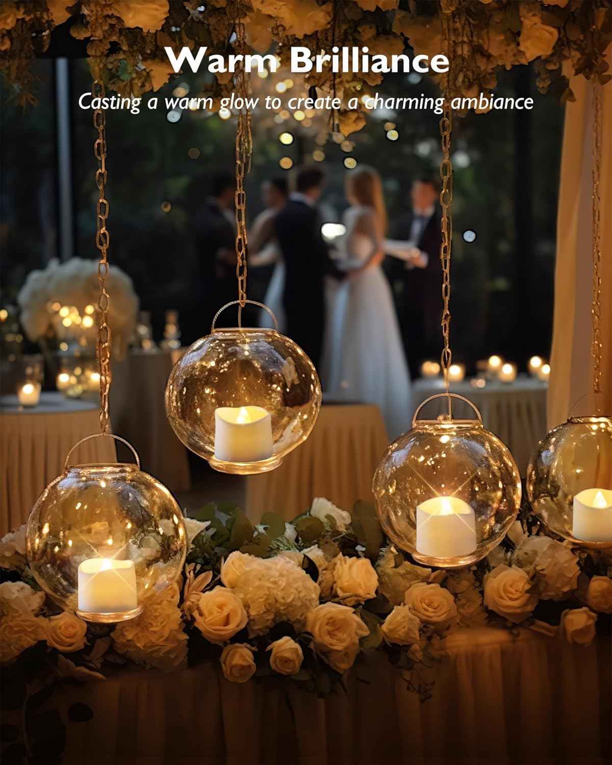 Homemory 12Pcs Flickering Flameless Candle Battery Operated, 200+Hours Fake Electric LED Tea Lights for Votive, Centerpiece Table Decorations, Wedding, Aniversary, Halloween, Christmas