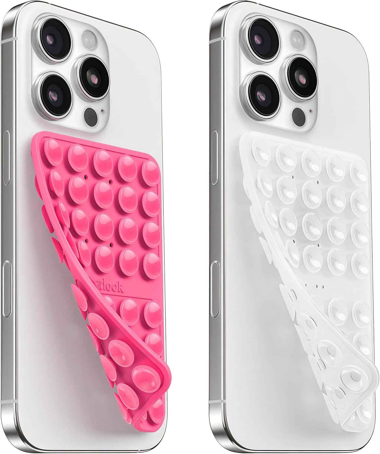 Klearlook Silicone Double-Sided Suction Cup Phone Case Detachable Mount, Sticky Phone Grip with Higher Suction Power for iPhone, Hands-Free Phone Accessories Holder for Selfies and Videos, Light Pink