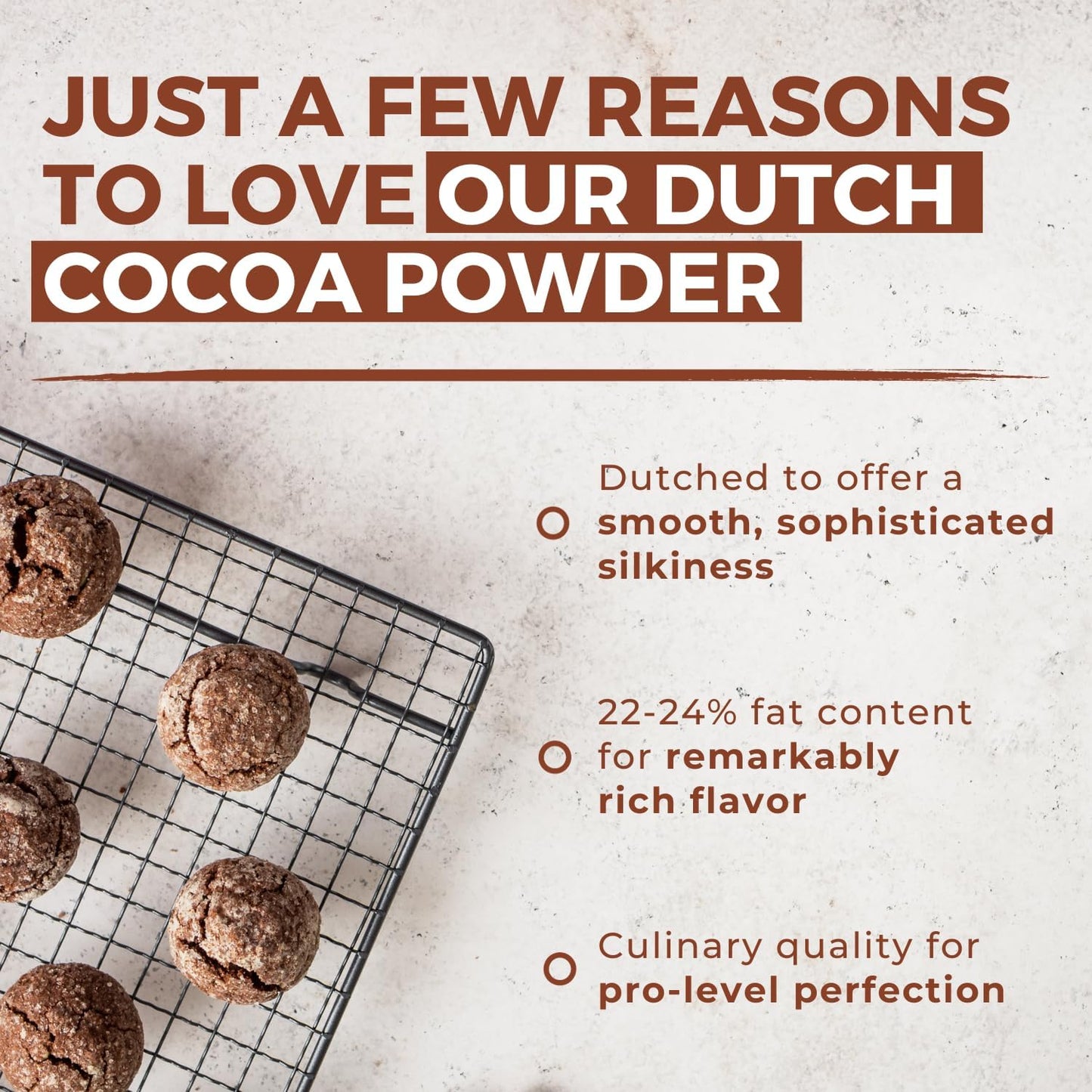 Cocoa Powder (8 oz) Dutch Processed Cocoa Powder, Unsweetened, Extra Rich Cocoa Flavor, 22-24% Fat, Premium Culinary Grade, Non-GMO Sourced, Fair Trade Certified, Perfect Cocoa for Baking and Cooking