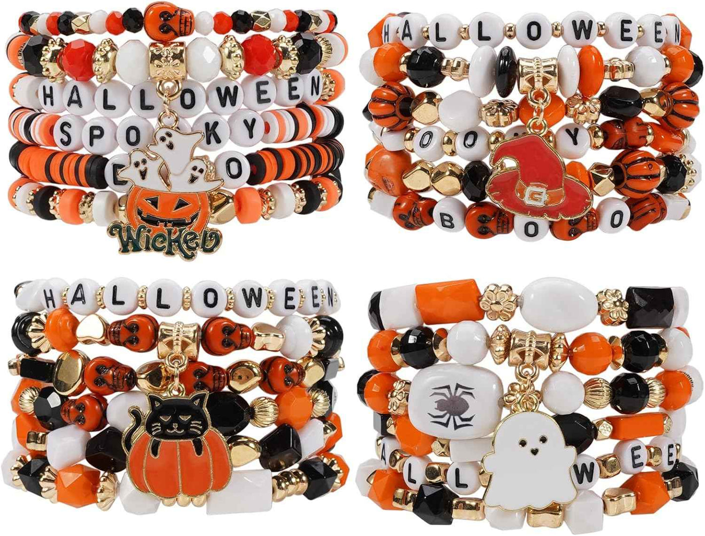 Twinfree Bohemian Bracelets for Women Stretch Multilayer Colorful Beads Bracelet with Charm Jewelry