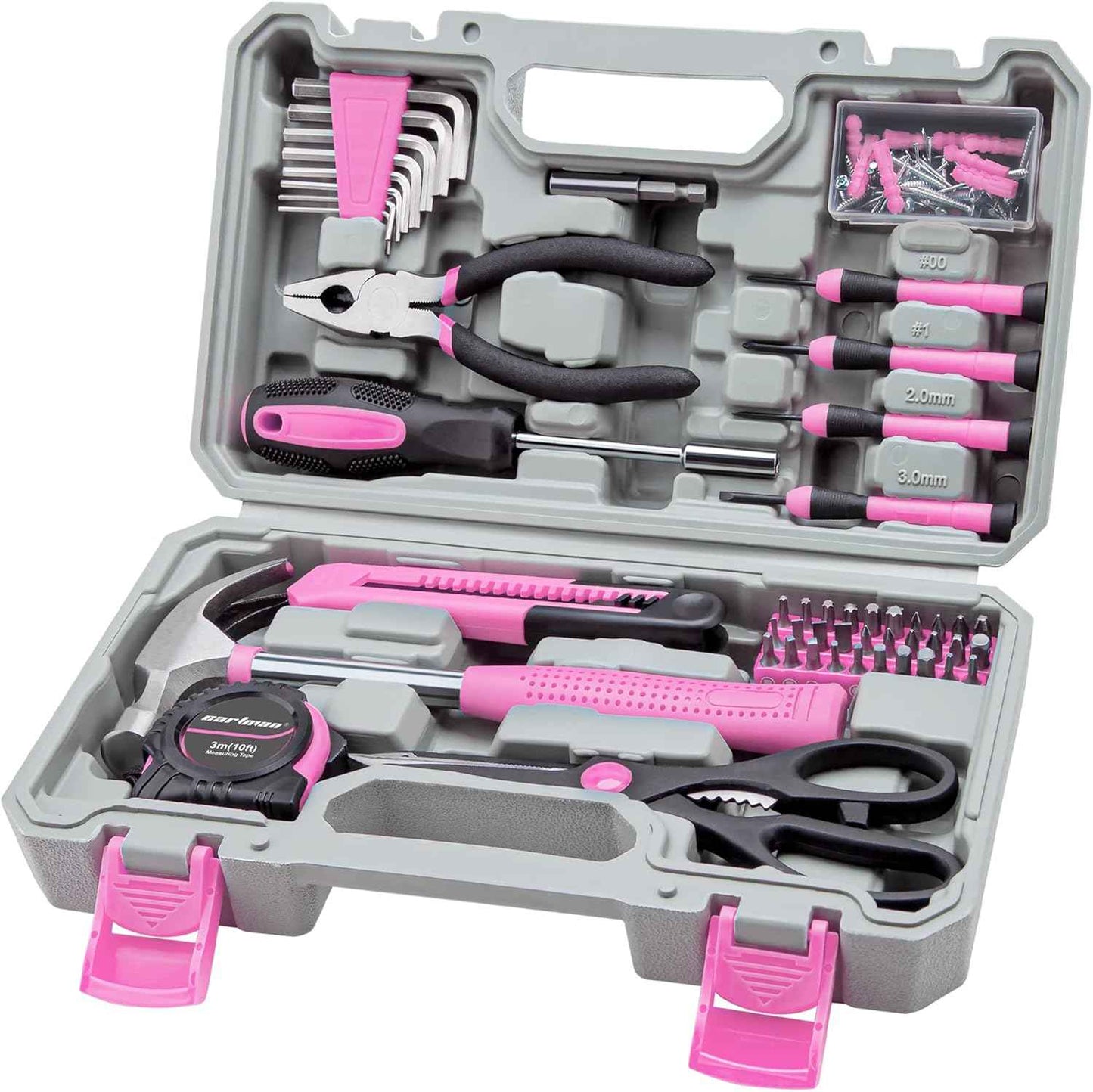 CARTMAN 39 Piece Tool Set General Household Hand Kit with Plastic Toolbox Storage Case Orange