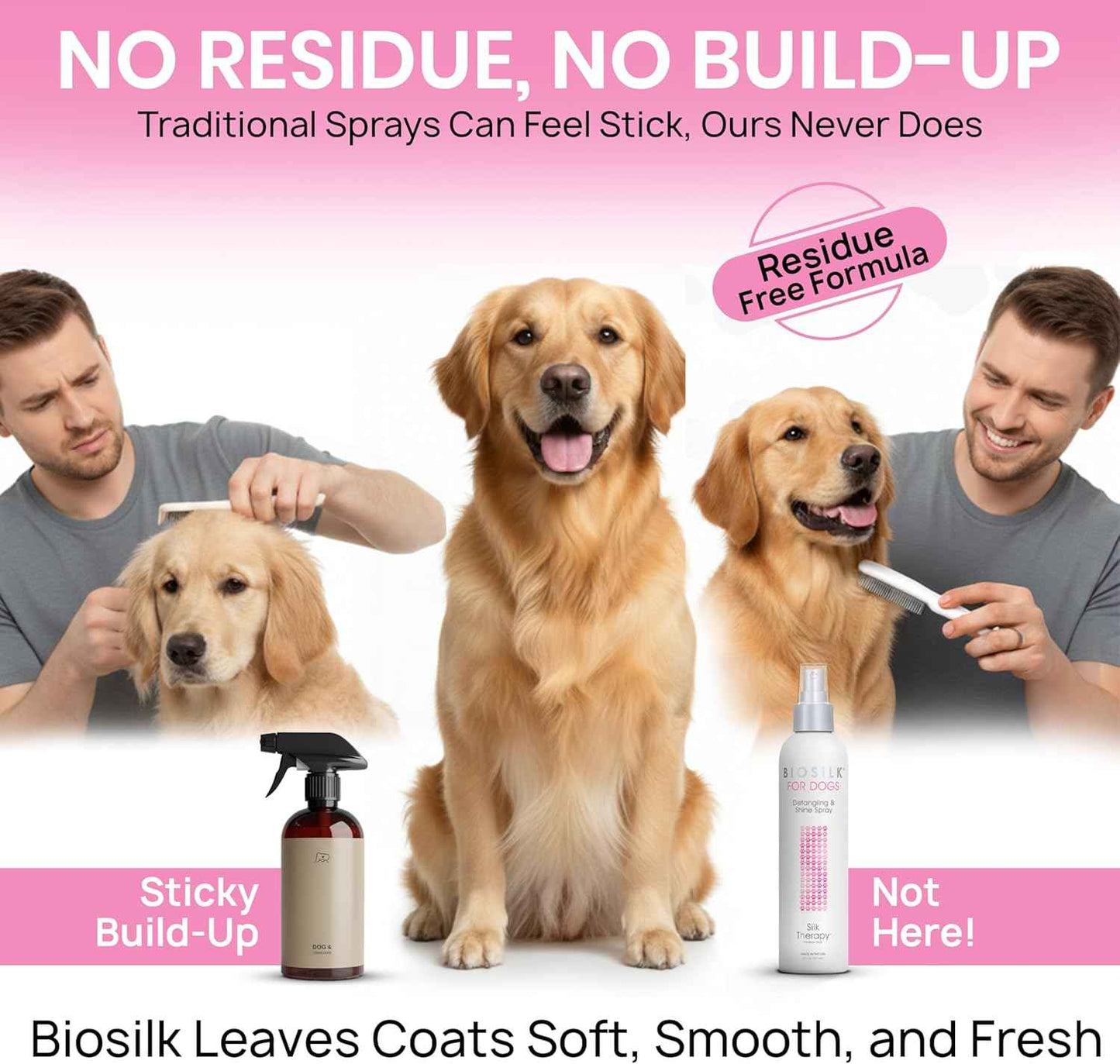 BioSilk Therapy Detangling Plus Shine Protecting Mist for Dogs | Best Detangling Spray For All Dogs and Puppies