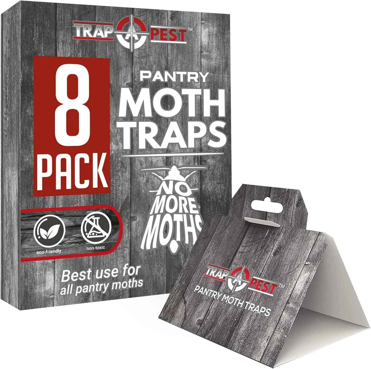 8 Pack Pantry Moth Traps- Safe and Effective for Food and Cupboard- Glue Traps with Pheromones for Pantry Moths